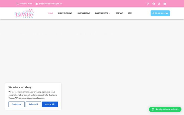 Screenshot of lavillecleaning.co.uk
