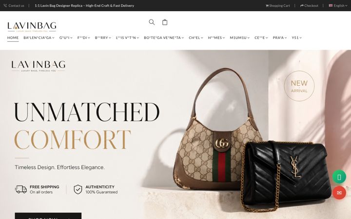 Screenshot of lavinbag.com