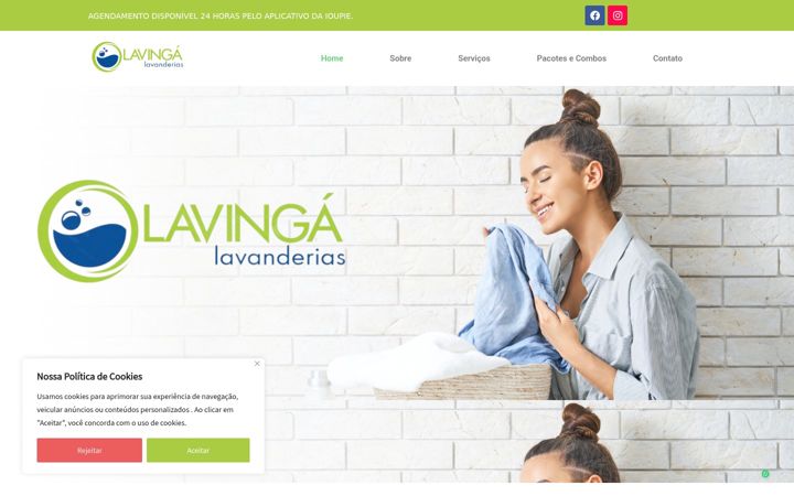 Screenshot of lavingalavanderias.com.br