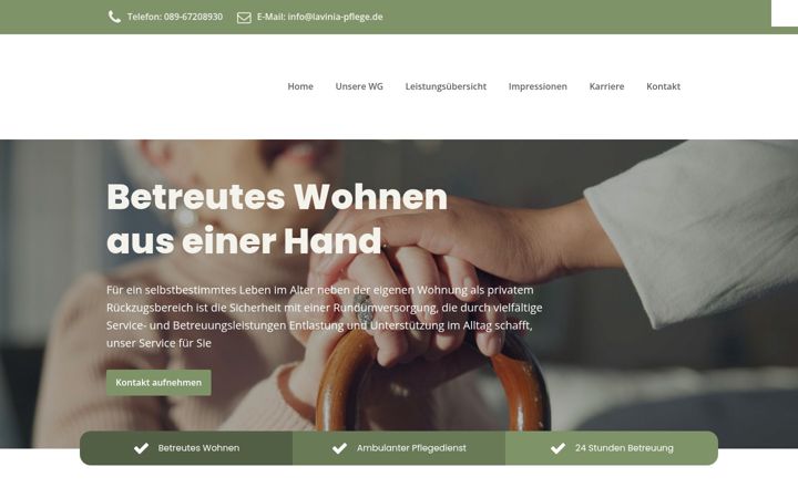 Screenshot of lavinia-pflege.de