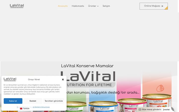Screenshot of lavitalpetfood.com