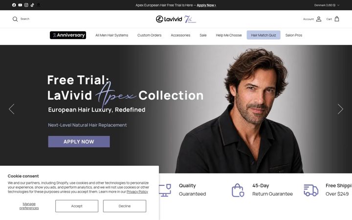 Screenshot of lavividhair.com