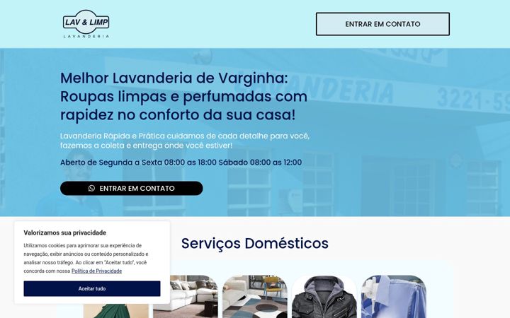 Screenshot of lavlimpvarginha.com.br