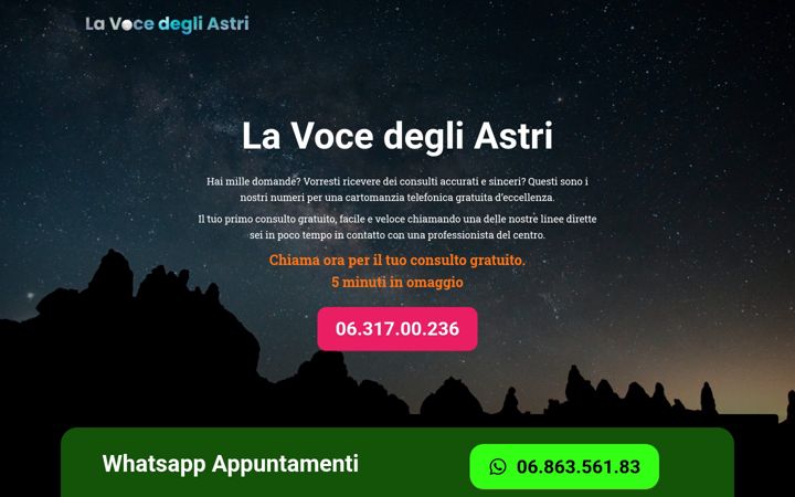 Screenshot of lavocedegliastri.com