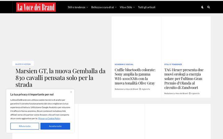 Screenshot of lavocedeibrand.com