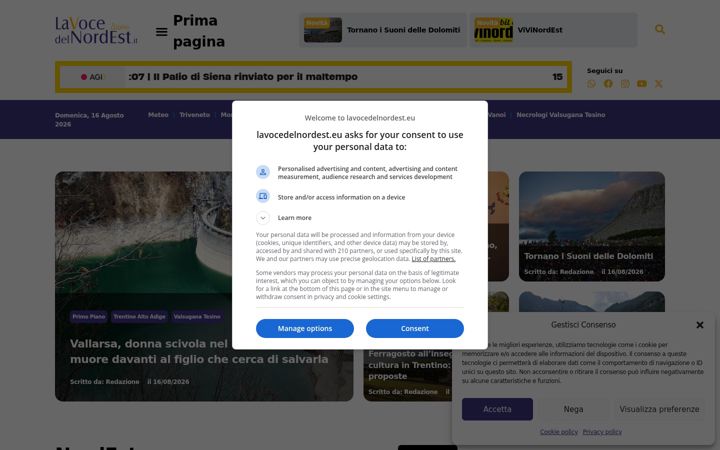 Screenshot of lavocedelnordest.eu