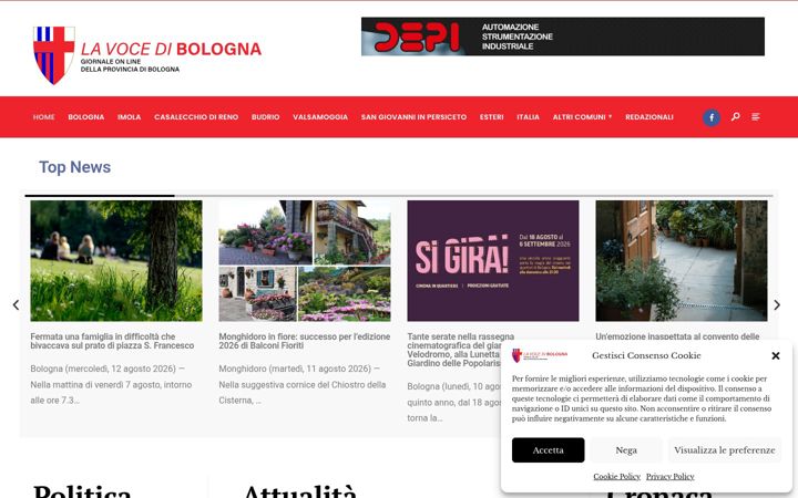 Screenshot of lavocedibologna.it