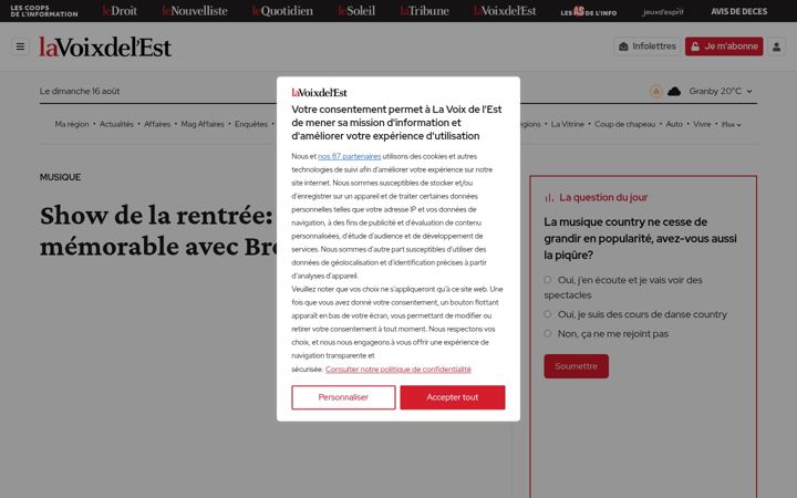 Screenshot of lavoixdelest.ca