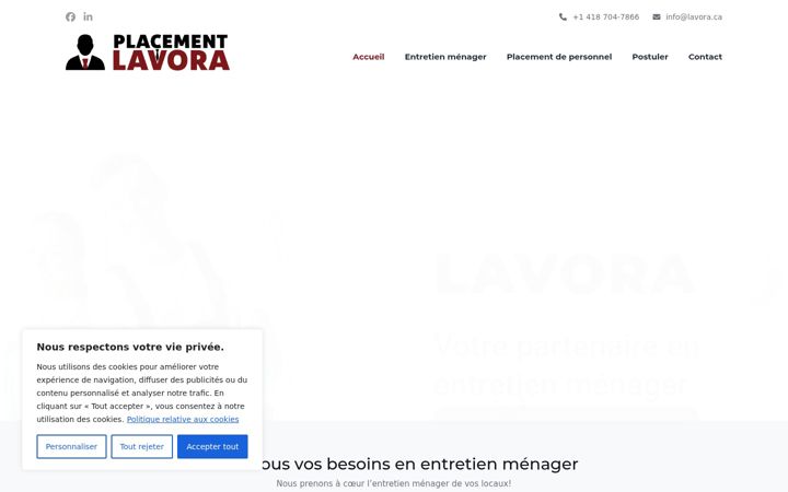Screenshot of lavora.ca