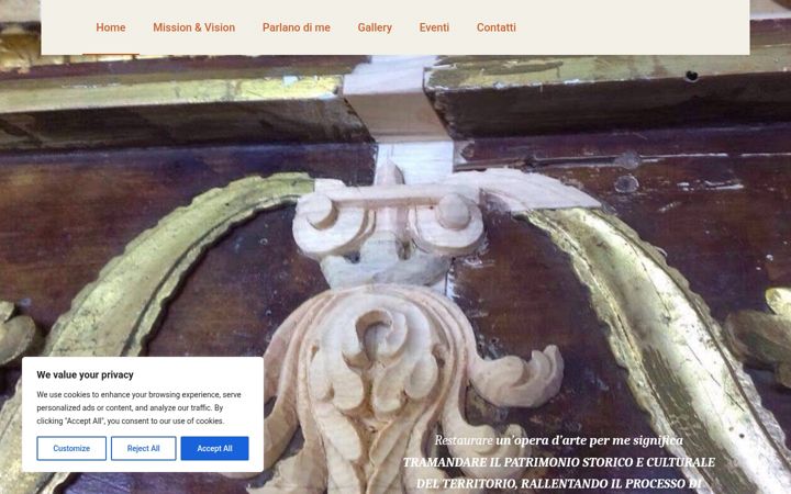 Screenshot of lavorazioniartistichedibrollogiuliano.com