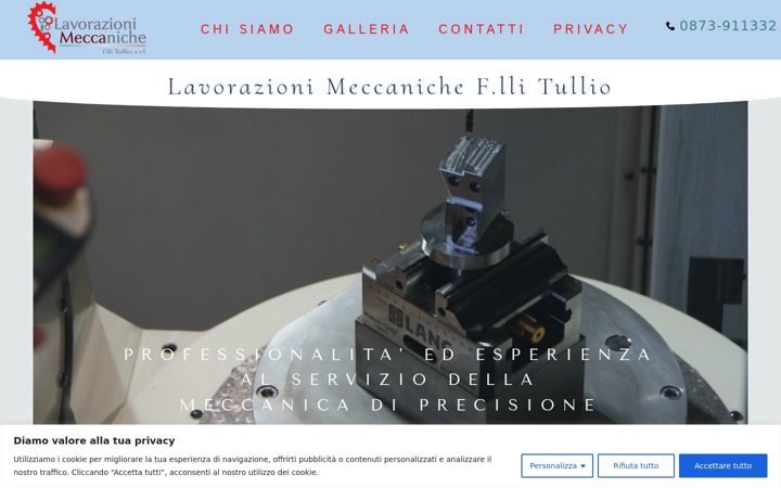 Screenshot of lavorazionimeccanichetullio.it