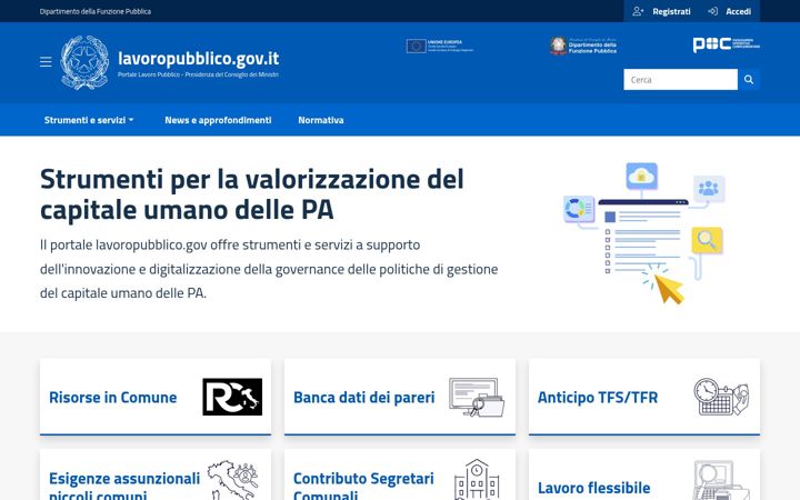 Screenshot of lavoropubblico.gov.it
