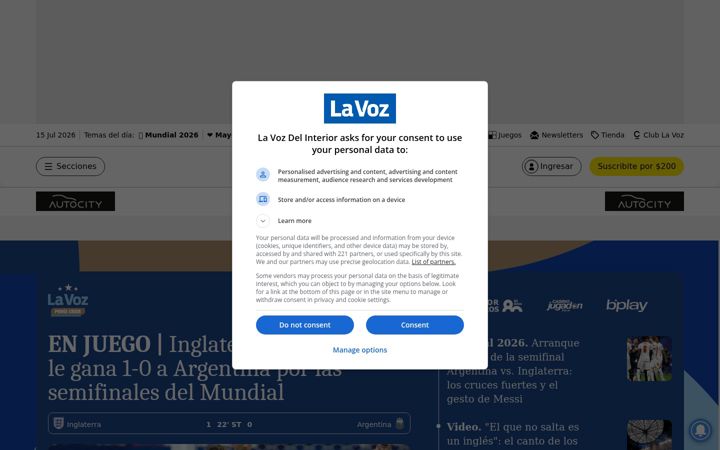 Snimka zaslona za lavoz.com.ar