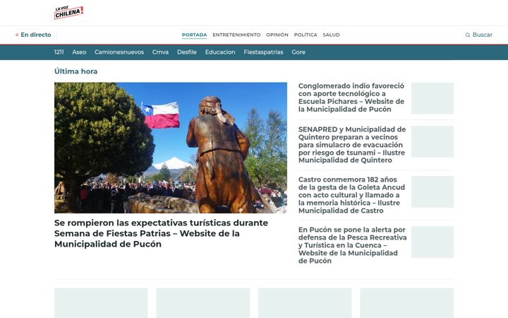 Screenshot of lavozchilena.cl