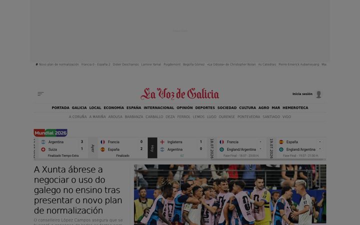 Posnetek zaslona lavozdegalicia.es