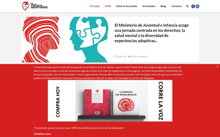 Screenshot of lavozdelosadoptados.es