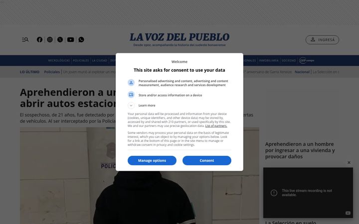 Screenshot of lavozdelpueblo.com.ar
