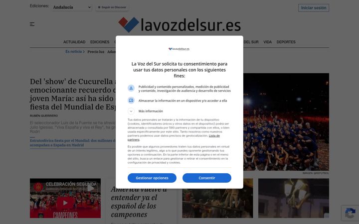 Screenshot of lavozdelsur.es