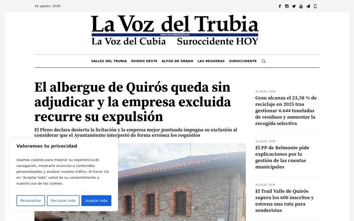 Screenshot of lavozdeltrubia.es