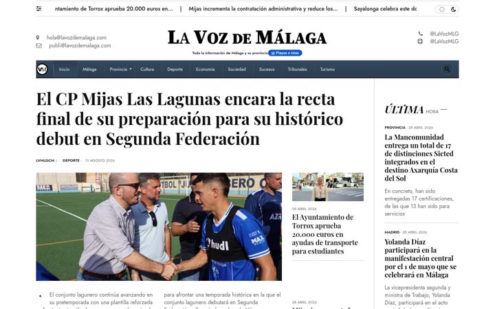 Screenshot of lavozdemalaga.com