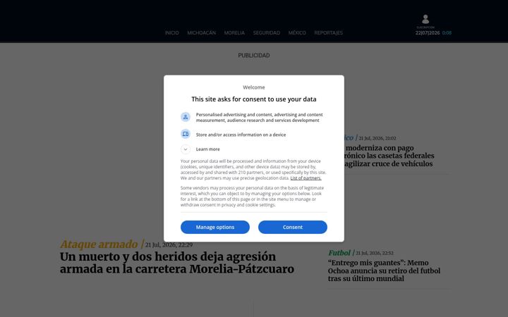 Screenshot of lavozdemichoacan.com.mx