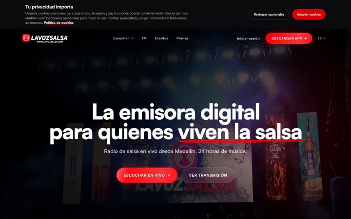 Screenshot of lavozsalsa.com