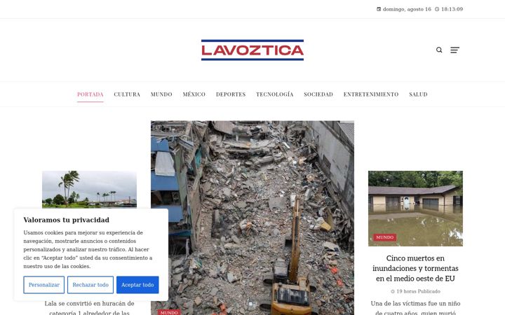Screenshot of lavoztica.com