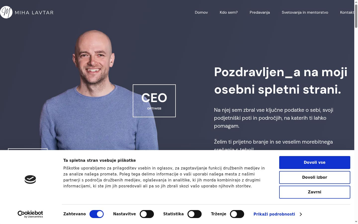 Zrzut ekranu banera zgody wyświetlanego przed jakąkolwiek interakcją
