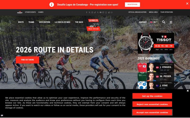 Screenshot of lavuelta.es