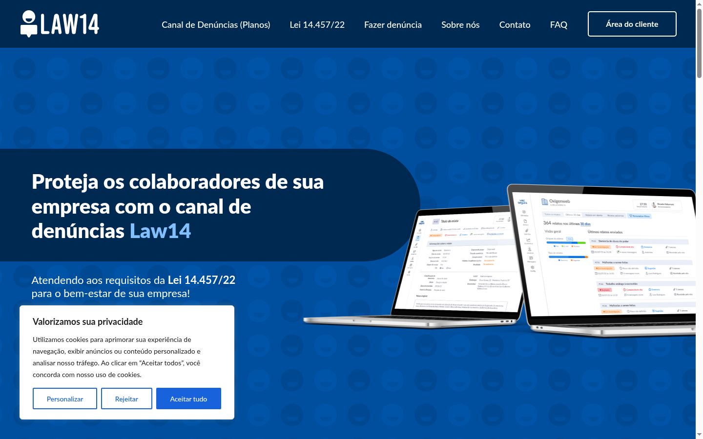 Screenshot del banner di consenso mostrato prima di qualsiasi interazione