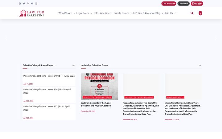 Screenshot of law4palestine.org