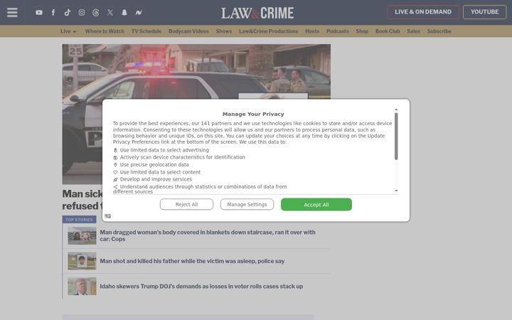 Ekraanipilt saidist lawandcrime.com