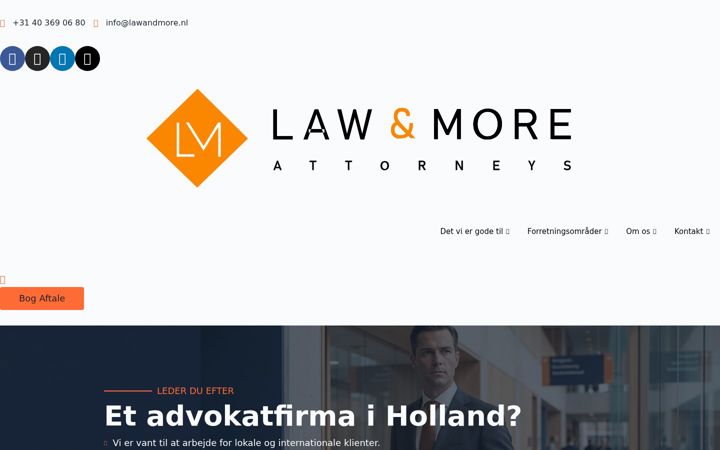 Screenshot of lawandmore.dk