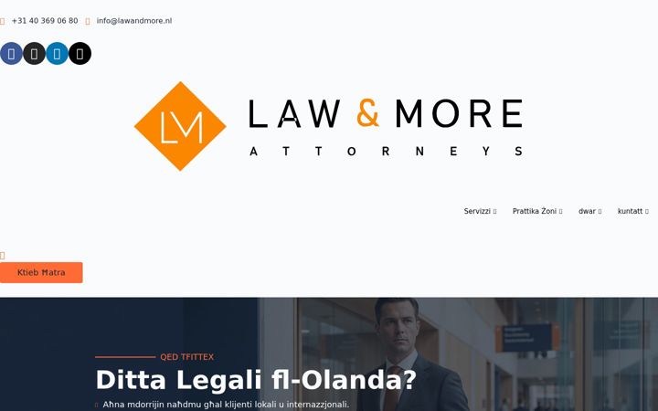 Screenshot of lawandmore.mt