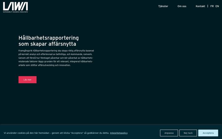 Screenshot of lawasustainability.se