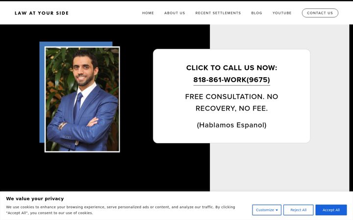 Screenshot of lawatyourside.com