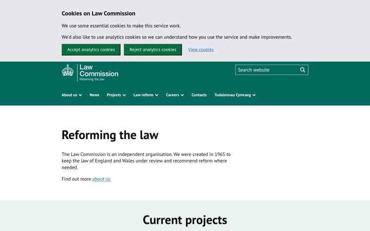 Screenshot of lawcom.gov.uk