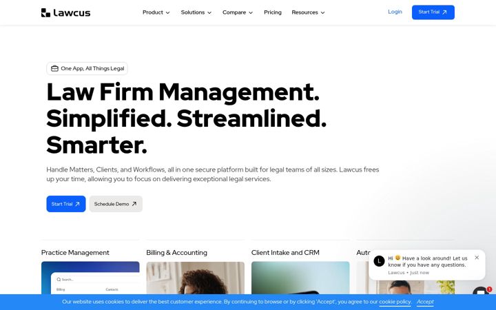 Screenshot of lawcus.com