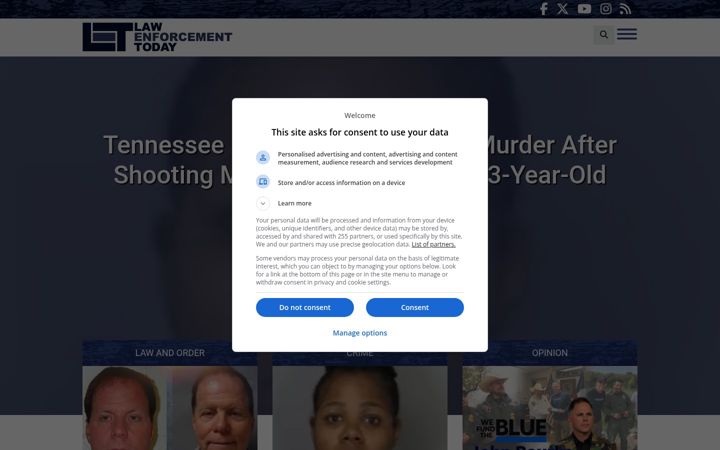 Screenshot of lawenforcementtoday.com