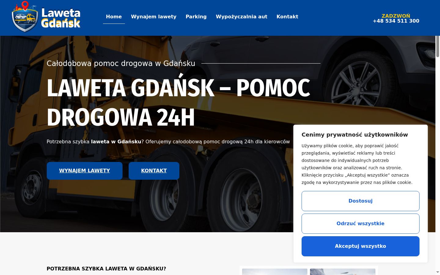 Képernyőkép a bármilyen interakció előtt megjelenő hozzájárulási bannerről