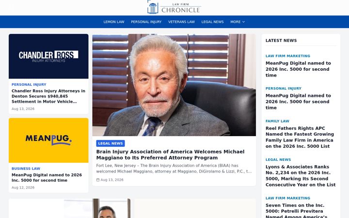 Screenshot of lawfirmchronicle.com