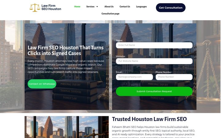 Screenshot of lawfirmseohouston.com