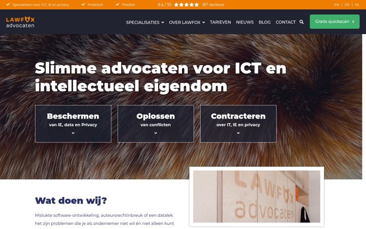 Capture d'écran de lawfox.nl