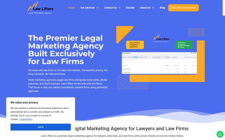 Screenshot of lawlifters.com
