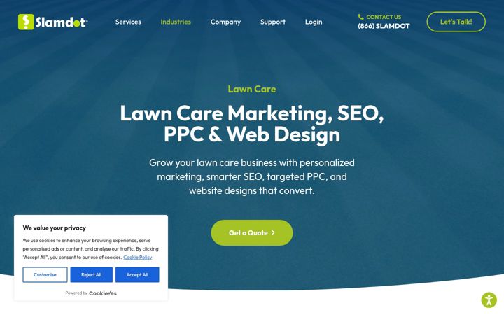 Screenshot of lawncaremarketing.com