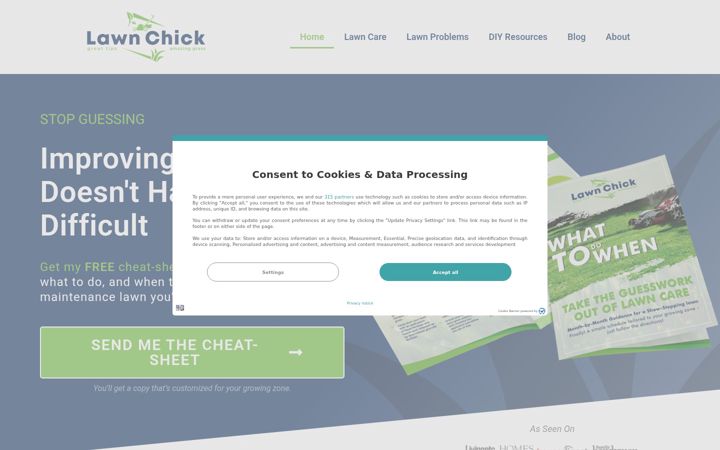 Screenshot of lawnchick.com