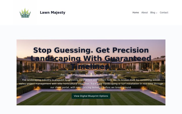 Screenshot of lawnmajesty.com