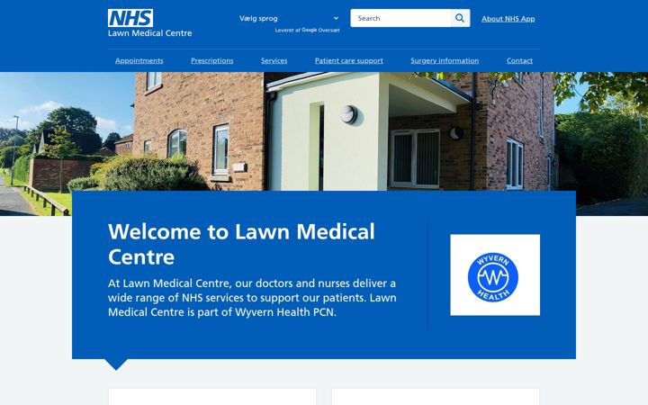 Screenshot of lawnmedicalcentre.nhs.uk
