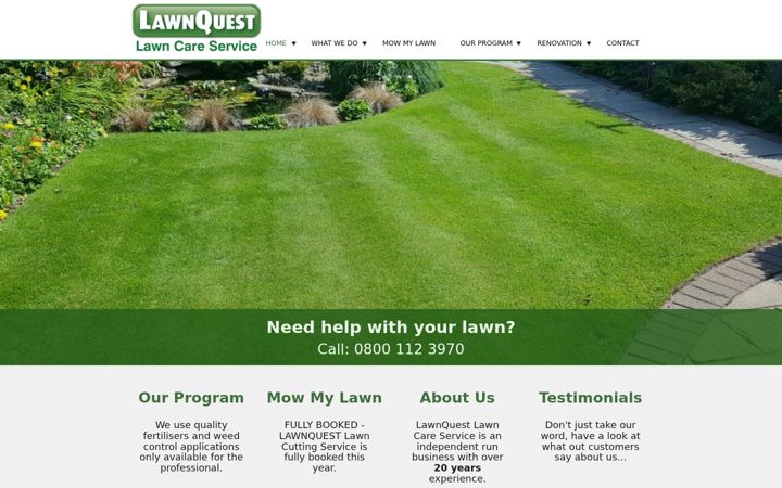 Screenshot of lawnquest.co.uk