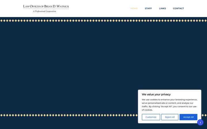 Screenshot of lawofficesbdw.com
